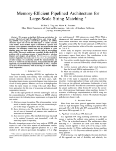 Memory-Efficient Pipelined Architecture for Large