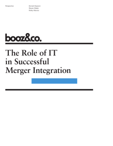 The Role of IT in Successful Merger Integration