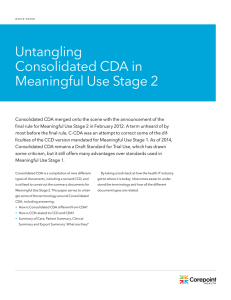 Untangling Consolidated CDA in Meaningful Use Stage 2