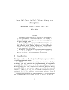 Using AVL Trees for Fault Tolerant Group Key Management