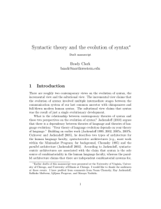 Syntactic theory and the evolution of syntax