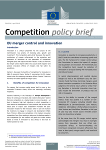 Competition Policy Brief on EU Merger Control and