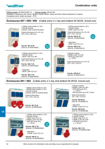 Combination units Enclosures 657 / 658 / 659 (Cable entry 2 x top