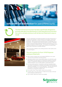 Safe electrical distribution for petrol forecourts