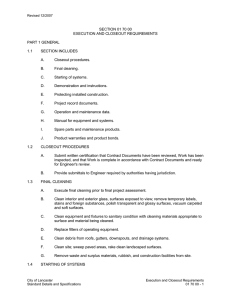 Execution and Closeout Requirements