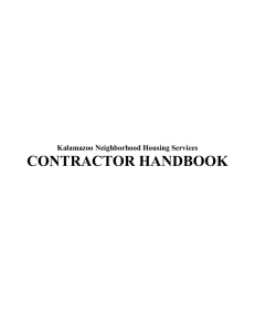 contractor handbook - Kalamazoo Neighborhood Housing Services