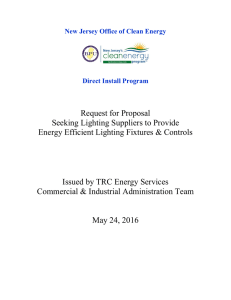 Request for Proposal Seeking Lighting Suppliers to Provide Energy