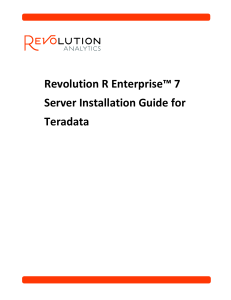 Revolution R Enterprise™ 7 Server Installation Guide for Teradata