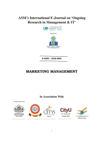 MARKETING MANAGEMENT - ASM Group of Institutes