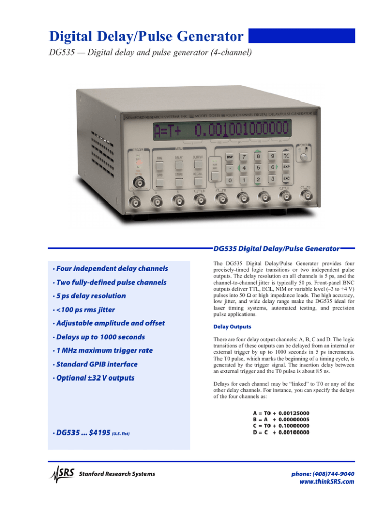 Digital Delay/Pulse Generator