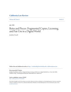 Fragmented Copies, Licensing, and Fair Use in a Digital World