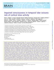 Impaired consciousness in temporal lobe seizures