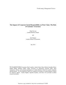 The Impact of Corporate Social Responsibility on the Value of the
