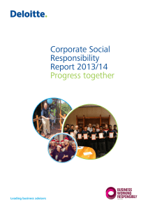 Corporate Social Responsibility Report 2013/14 Progress