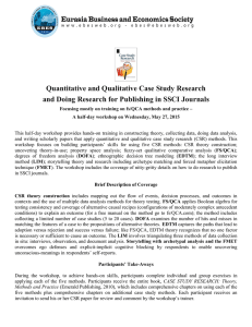 Case Study Research: Methods and Practice (CSR-MP)