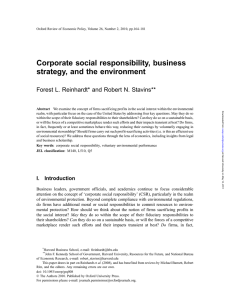 Corporate social responsibility, business strategy, and the