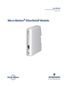 Micro Motion EtherNet/IP Module: User Manual