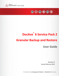 DocAve 6 SP2 Granular Backup and Restore User Guide