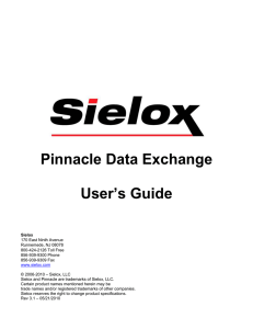 Pinnacle Data Exchange User`s Guide