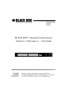 BLACK BOX® Advanced Console Server Version 2.1.4 Revision 1a