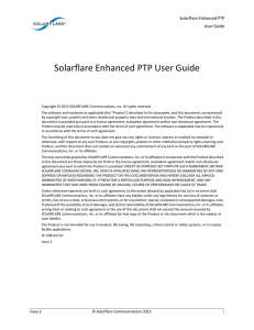 Solarflare Enhanced PTP User Guide