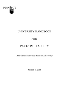 university handbook for part-time faculty