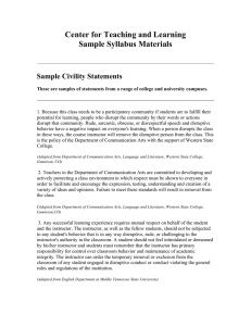 Sample Civility Syllabus Statements