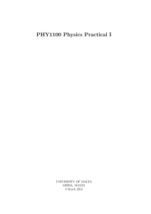 PHY1100 Physics Practical I