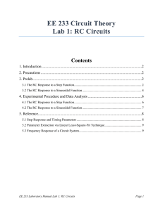 EE 233 Circuit Theory Lab 1: RC Circuits