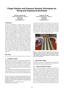 Finger Position and Pressure Sensing Techniques for String