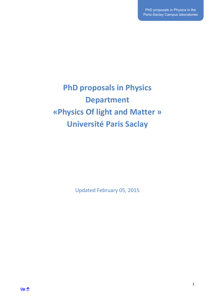 research proposal sample physics