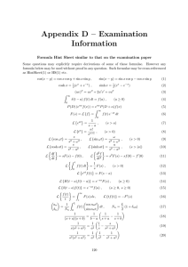 Appendix D – Examination Information