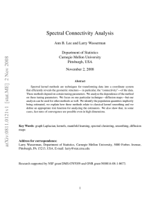 Spectral Connectivity Analysis arXiv:0811.0121v1 [stat
