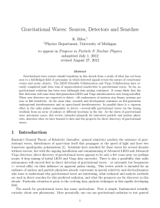 Gravitational Waves: Sources, Detectors and - LIGO