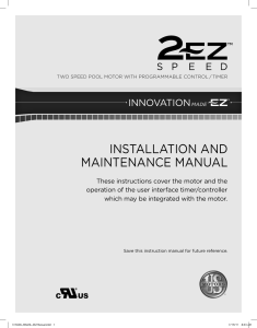 installation and maintenance manual