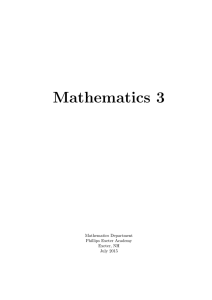 Mathematics 3 - Phillips Exeter Academy