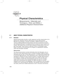 3. Physical Characteristics - Cataloging Cultural Objects