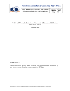 G103 - A2LA Guide for Estimation of Uncertainty for Dimensional