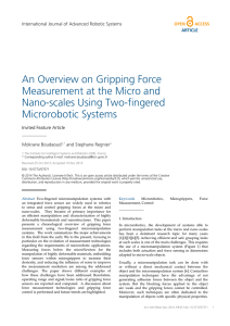 An overview of gripping force measurement at the micro and nano