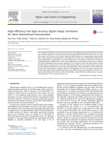 High-efficiency and high-accuracy digital image correlation for three