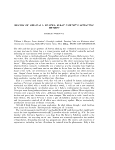REVIEW OF WILLIAM L. HARPER, ISAAC NEWTON`S SCIENTIFIC