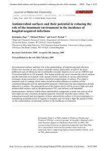 Antimicrobial surfaces and their potential in reducing the role of the