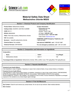MSDS for Methacholine chloride