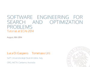 Software Engineering for Search and Optimization Problems