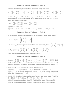 Math 110: Tutorial Problems — Week 13 1. Which of the following