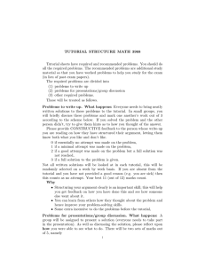 TUTORIAL STRUCTURE MATH 3968 Tutorial sheets have required