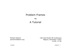 Problem Frames A Tutorial