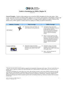 Guide to Jurisdiction in OSHA, Region 10