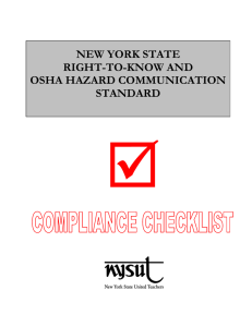 New York State Right-To-Know and OSHA Hazard