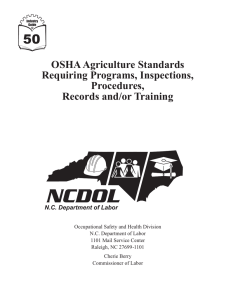 OSHA Agriculture Standards Requiring